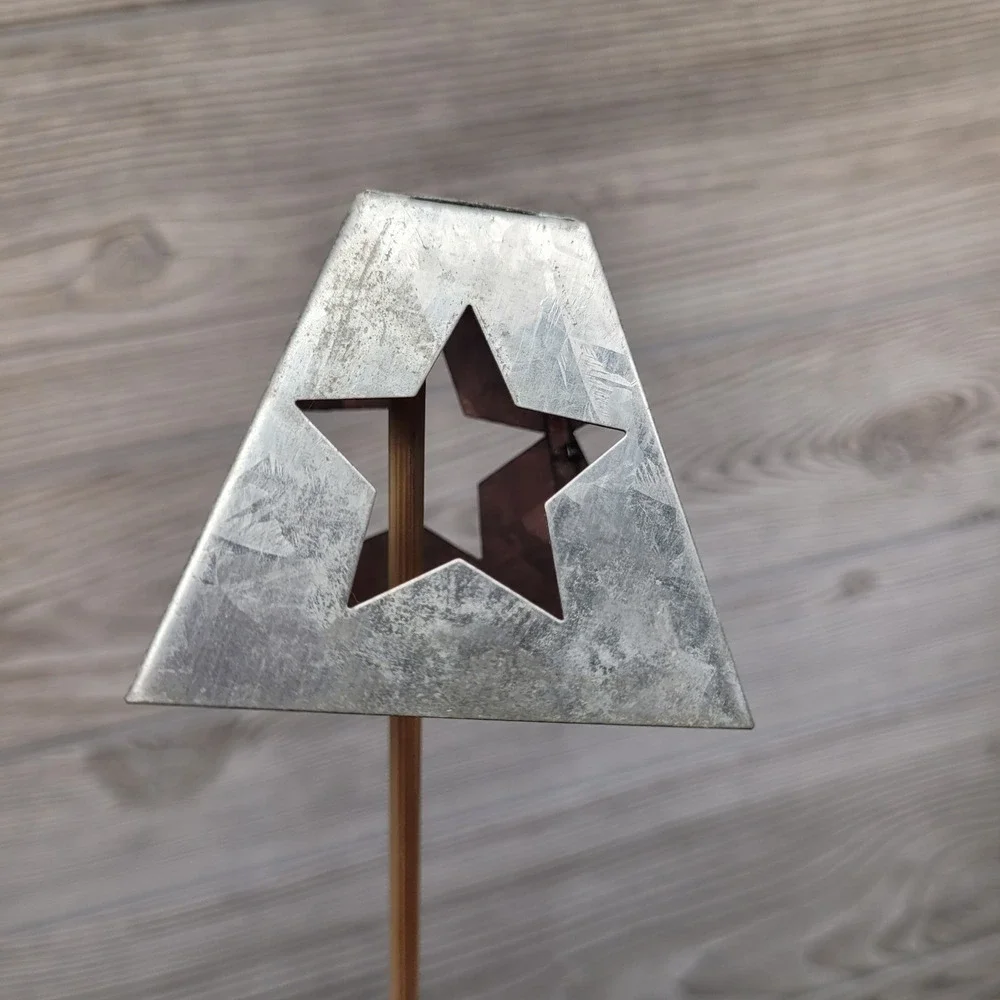 Set of 12 Galvanized Metal Star Cutout Lanterns Rustic Farmhouse Decor 2.5 Inch‎